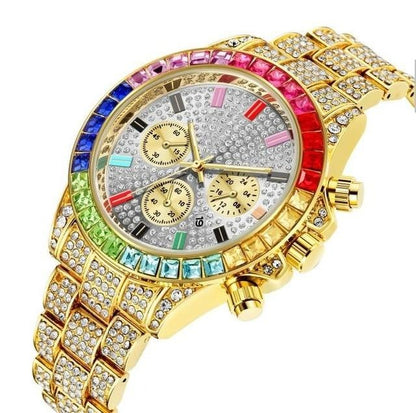 Colored Iced Out Drip Watch
