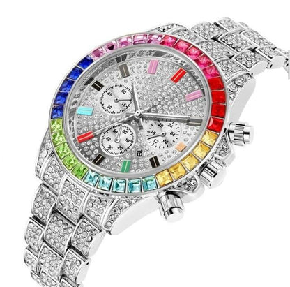 Colored Iced Out Drip Watch