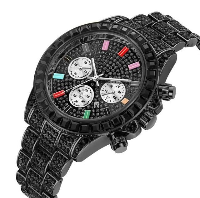 Colored Iced Out Drip Watch