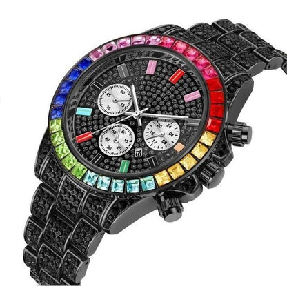 Colored Iced Out Drip Watch