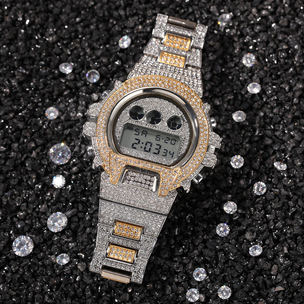 Iced Out G-Shock Style Watch