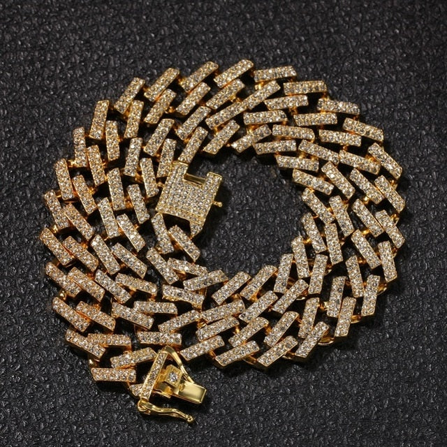 AVORA - ICED PRONG CUBAN CHAIN