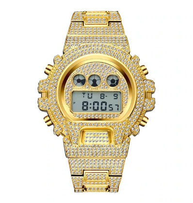 Iced Out G-Shock Style Watch